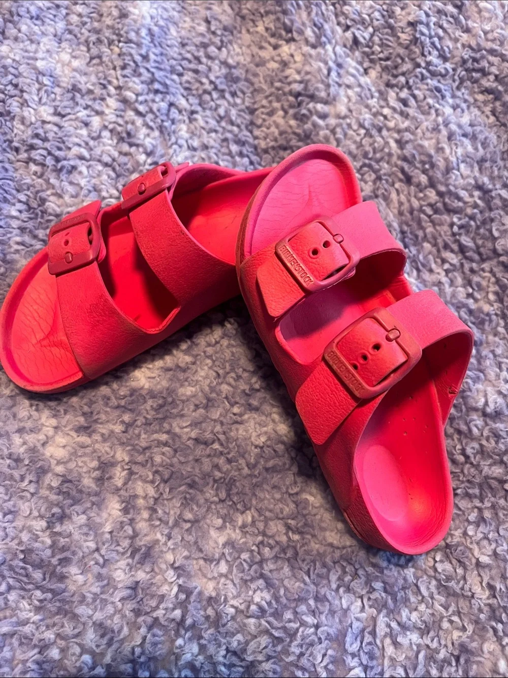 Birkenstock Kids Hot Pink Double-Buckle Slides